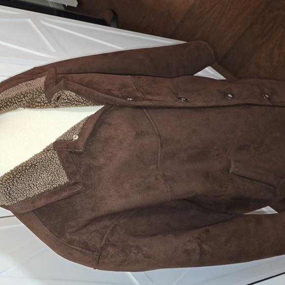 Men's Brown Faux Suede Jacket - Impermeable By Weatherproof - Picture 3 of 13